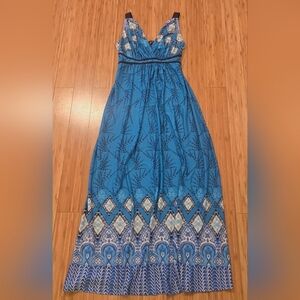 GNW Blue Patterned Maxi Dress